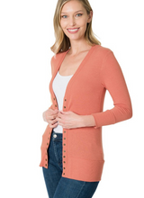 Load image into Gallery viewer, Snap Button Cardigan with  3/4 Sleeve
