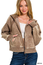 Load image into Gallery viewer, Acid Wash Zip Up Fleece Jacket
