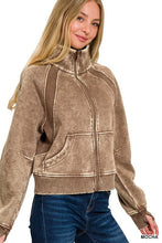 Load image into Gallery viewer, Acid Wash Zip Up Fleece Jacket
