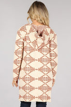 Load image into Gallery viewer, Hooded Abstract Cardigan Sweater
