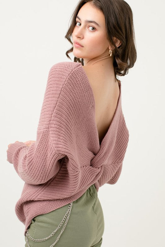 Twisted Back Sweater