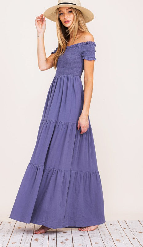 Off- the -Shoulder Maxi Dress