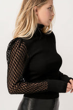 Load image into Gallery viewer, Polka Dot Sleeve Turtleneck
