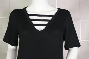 V-Neck Top with Strapped Front Detail