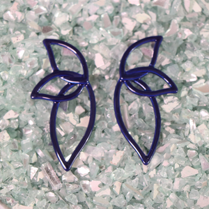 Blue Leaf Earrings