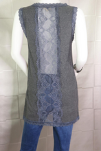 Load image into Gallery viewer, Delicate Lace Back Tank in Charcoal
