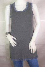 Load image into Gallery viewer, Delicate Lace Back Tank in Charcoal
