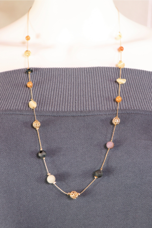 Adjustable Gold/Bead Necklace