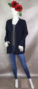 Snap Button Cardigan In Curvy Sizing