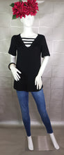 Load image into Gallery viewer, V-Neck Top with Strapped Front Detail
