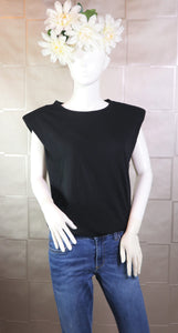 Sleeveless Shoulder Pad Top