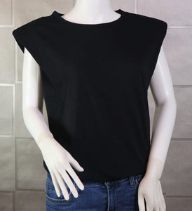 Sleeveless Shoulder Pad Top