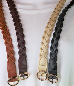 Braided Belt with Gold Buckle