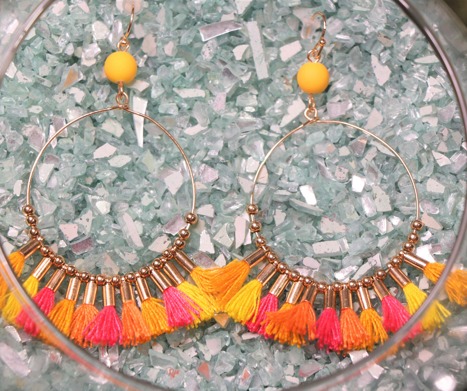 Multi-Colored Tassel Earrings