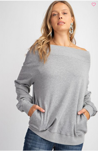 Wide Neck Sweatshirt