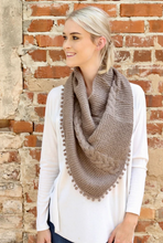 Load image into Gallery viewer, Loop Scarf With Pop Pom Trim
