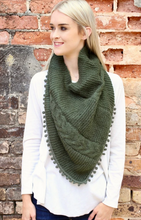 Load image into Gallery viewer, Loop Scarf With Pop Pom Trim
