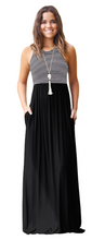 Load image into Gallery viewer, Sleeveless Striped Maxi Dress with Pockets
