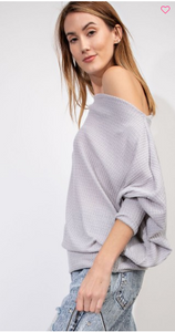 Oversized Off-the-Shoulder Tunic Top