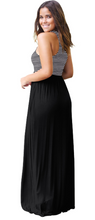 Load image into Gallery viewer, Sleeveless Striped Maxi Dress with Pockets
