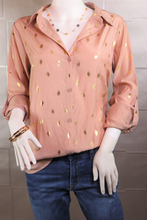 Load image into Gallery viewer, Golden Polka Dot Blouse
