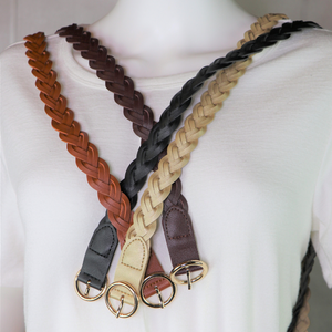 Braided Belt with Gold Buckle