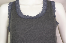 Load image into Gallery viewer, Delicate Lace Back Tank in Charcoal
