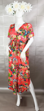 Load image into Gallery viewer, Retro V-Neck Maxi Dress in Bold Floral Print
