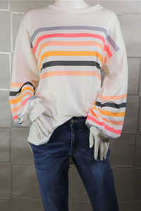 Multi Color Stripe Print Top